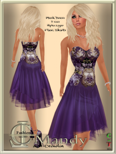 .:LC:. Mandy Mesh Cocktail Dress purple