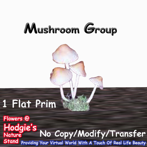 Hodgie's Flowers & Plants  --  Mushroom Group (1 Prim)