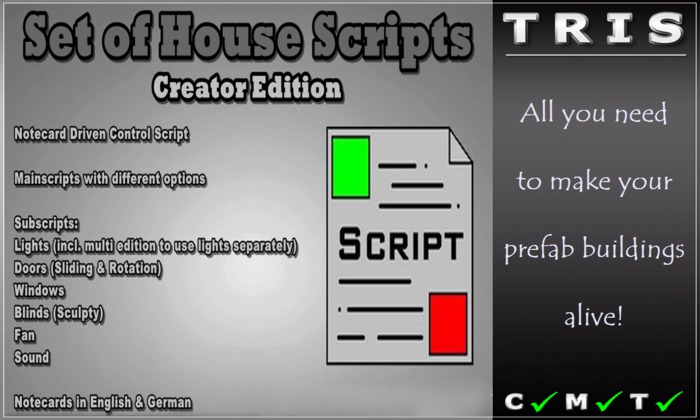 { T R I S } Set of Fullperm House Scripts  for Creators 