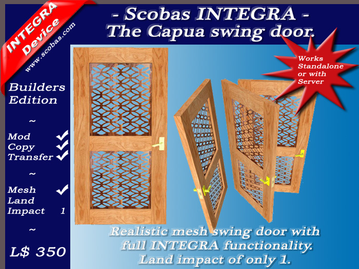 INTEGRA Builders System - Capua Swing working door, scripted lockable