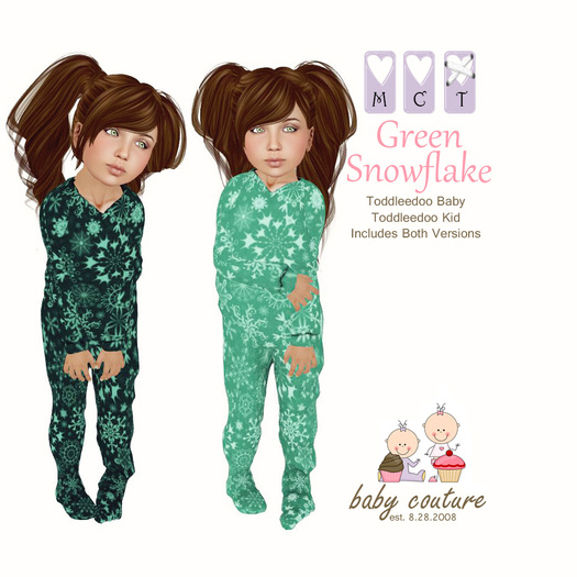 bC - Snowflake Sleeper Green - Toddleedoo