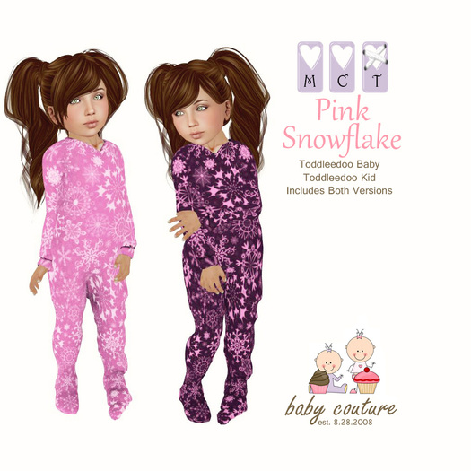 bC - Snowflake Sleeper Pink - Toddleedoo