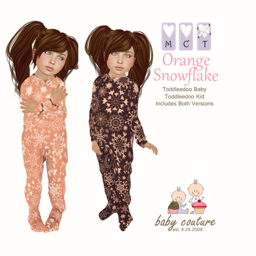 bC - Snowflake Sleeper Orange - Toddleedoo