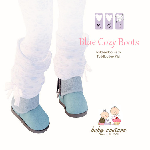 bC - Blue Cozy Boots - Toddleedoo
