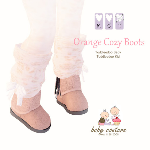 bC - Orange Cozy Boots - Toddleedoo