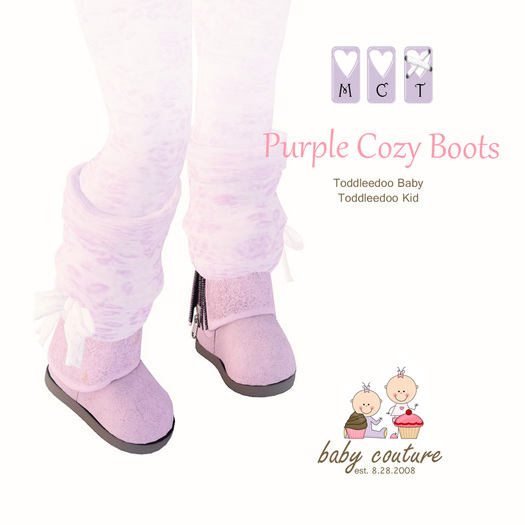 bC - Purple Cozy Boots - Toddleedoo