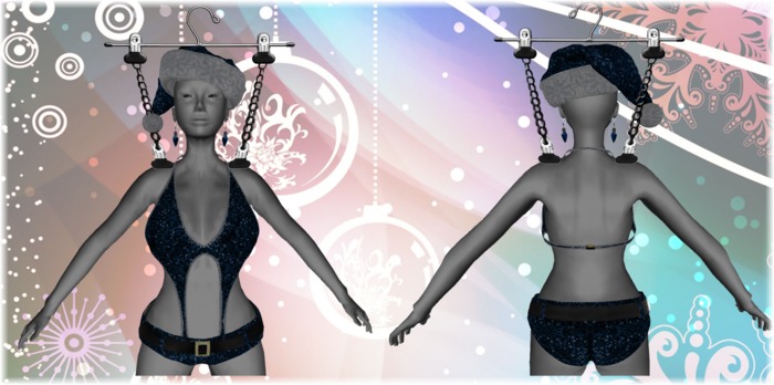 .::ROM::. Santa's Helper Romper - Blue Sequin