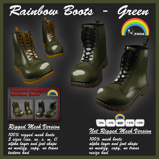 :ENNA: RainbowBoots Women - green