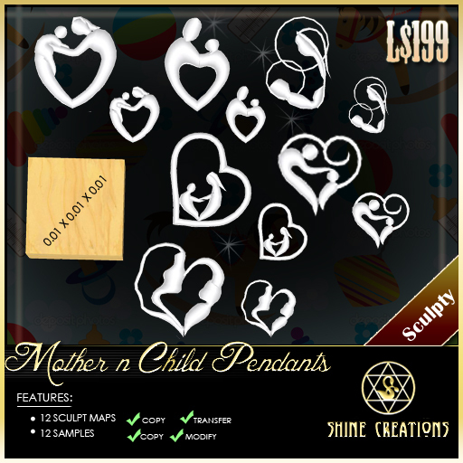Sculpted  Mother & Child Pendants