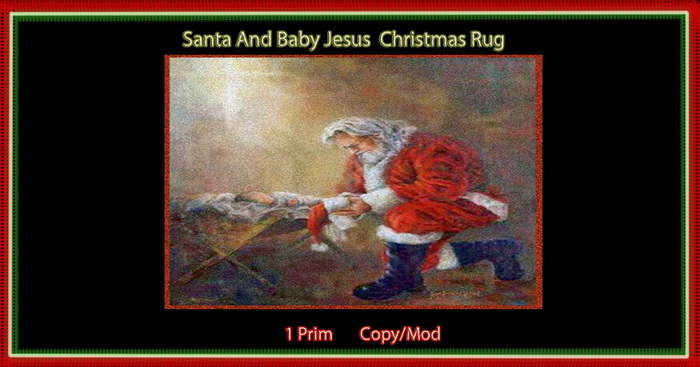 Santa And Baby Jesus Christmas Rug