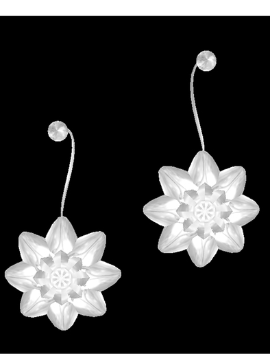 Snow Flower Earrings - Silver