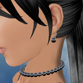 Black Pearl Jewelry Set - Earrings and Necklace