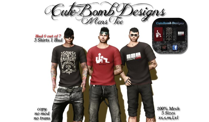 CuteBomb Guy Tee Hud 6 Pack