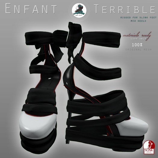 .Enfant Terrible. wrapped heels black white 