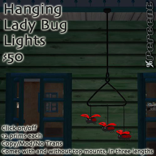 % Hanging Ladybug Lights (SCULPTS)