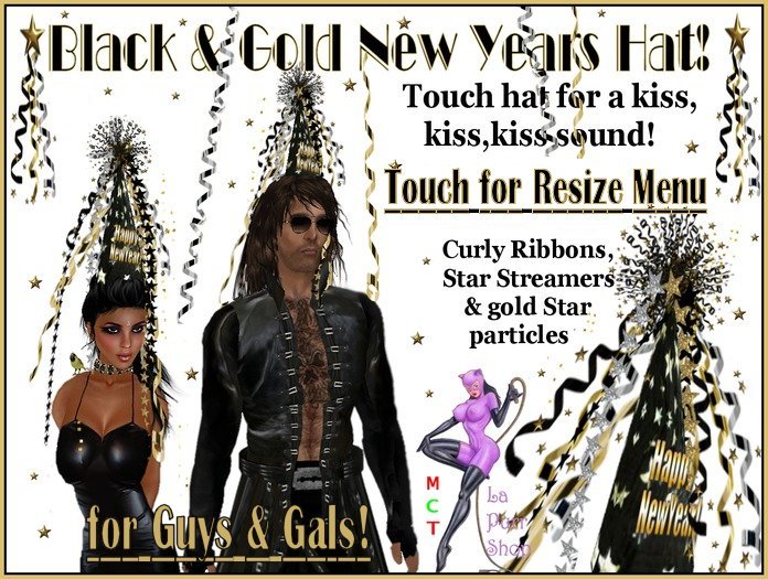 *Happy New Years Party Hat* Black & Gold updated!