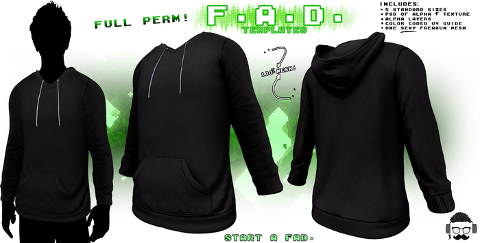 F.A.D. // Full Perm Men's Pullover Hoodie Template