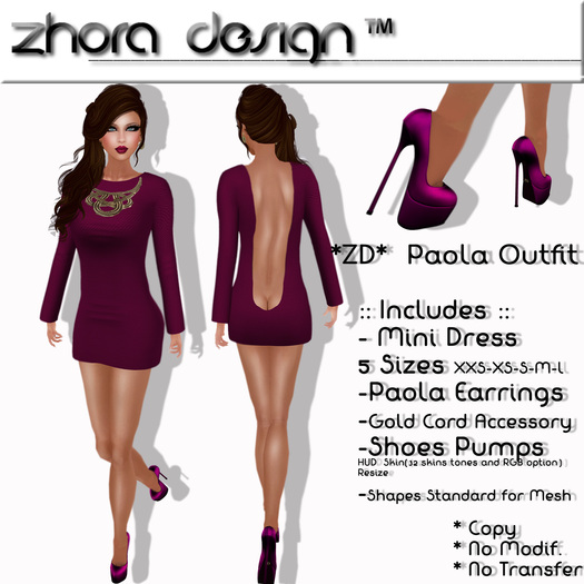 *ZD* Paola Magenta Mini Dress