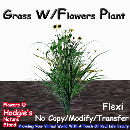 Hodgie's Flowers & Plants  --  Grass (With Flowers) Flexi  