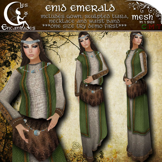 *LE* Enid Emerald - Ancient viking medieval outfit