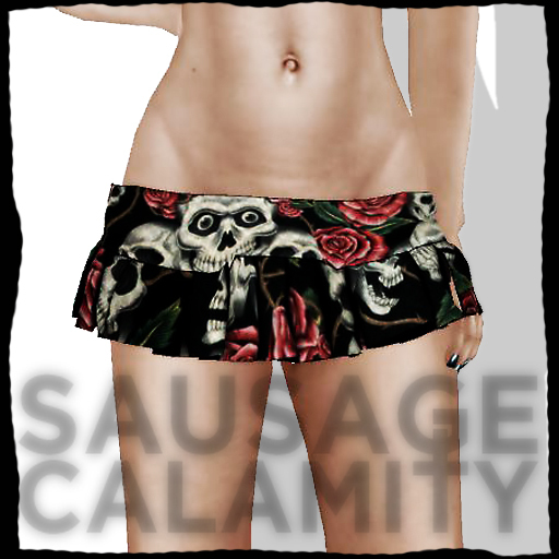 Mini Skirt - Generic Skulls n' Roses