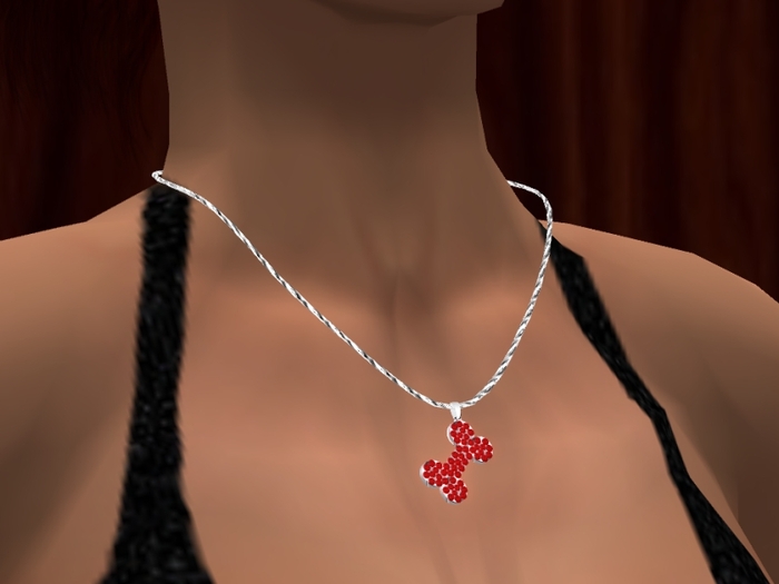 Troymart Diamond Dog Bone Necklace - Color Change - Resize