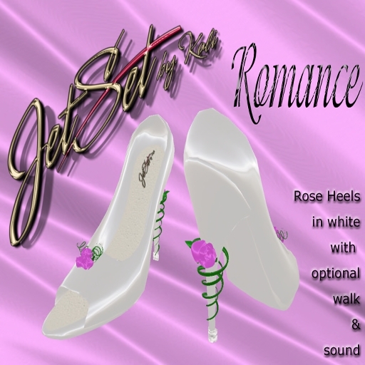 !JET SET "ROMANCE" ROSE HEELS in white