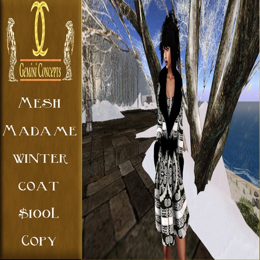(CC) New Mesh Madamn Coat  B/W Boxed