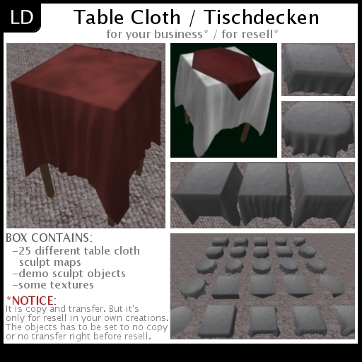 LD Sculpted Table Cloth / Tischdecke
