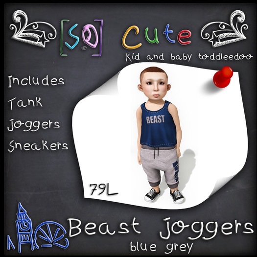 {s.o} boys joggers // blue grey
