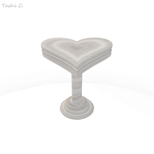 TC - Heart Side Table II - WoodWhite I