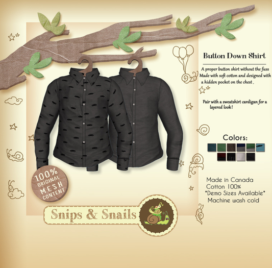 .S&S. Button Down Shirt! - Gray [2 Pack]