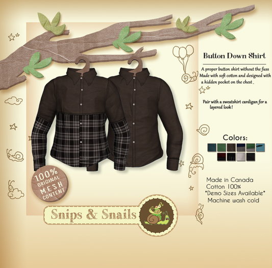 .S&S. Button Down Shirt! - Mud [2 Pack]