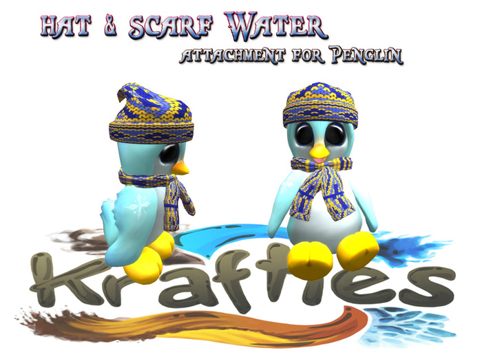 Penglin hat & scarf Water