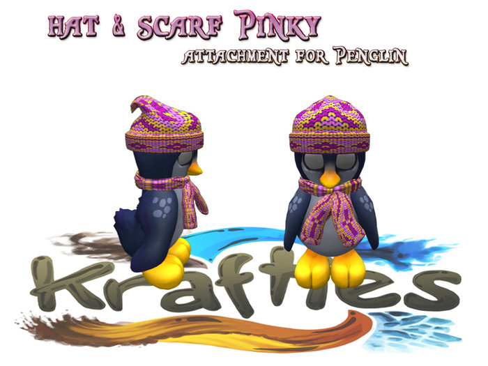 Penglin hat & scarf Pinky