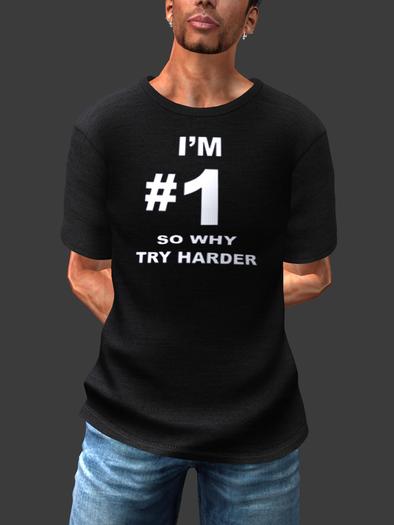 Novelty Vintage Tee "Number One" Black