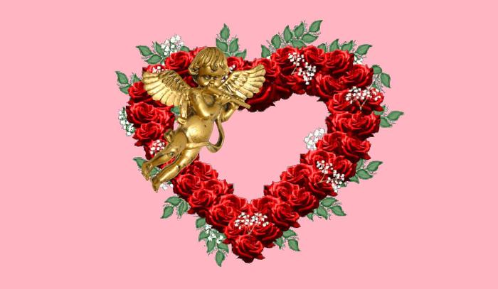 Heart of Roses w/Cherub