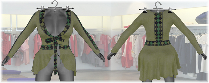 .::ROM::. Long Cardigan - Linden Green