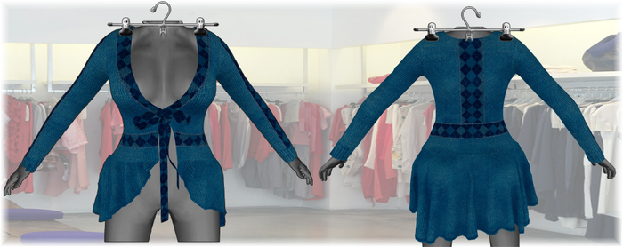 .::ROM::. Long Cardigan - Mykonos Blue