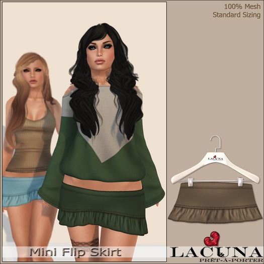 *LACUNA* Mini Flip Skirt - Tan
