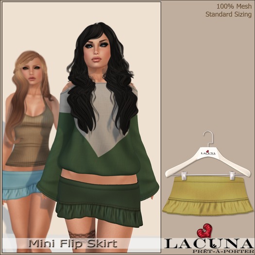 *LACUNA* Mini Flip Skirt - Lemon