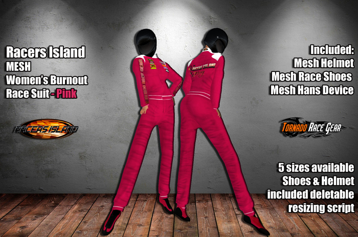 Burnout Mesh Race Suit - Racers Island (W) - Pink BOXED