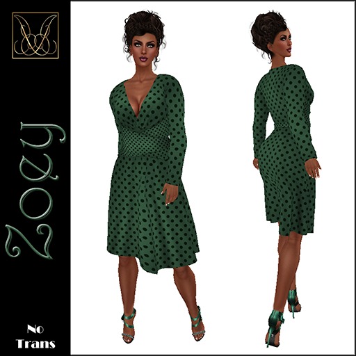 JCD Zoey Green Dot Mesh Dress (bagged)