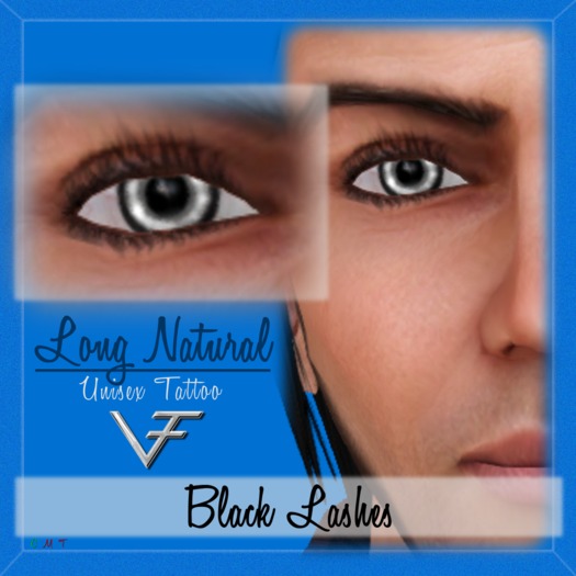 BLACK Unisex Long Natural Eyelashes (Without Eyeliner) - Tattoo Layer