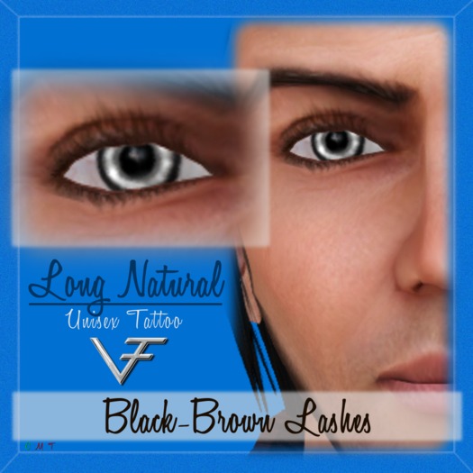 BLACK-BROWN Unisex Long Natural Eyelashes (Without Eyeliner) - Tattoo Layer
