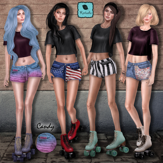 .Karlusha. - Jean shorts - Candy