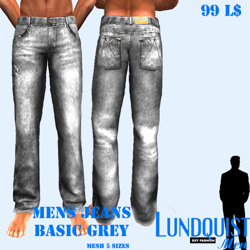 Lundquist - Mens Jeans Basic Grey