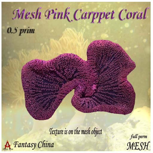 Mesh Pink Carppet Coral full perm 0.5 prim