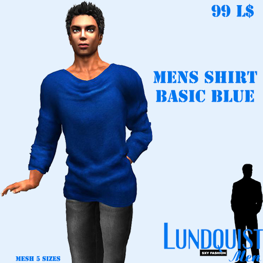 Lundquist - Mens Shirt Basic Blue