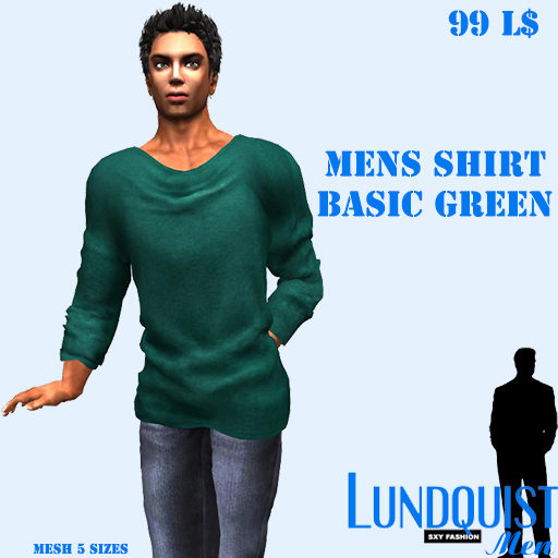 Lundquist - Mens Shirt Basic Green
